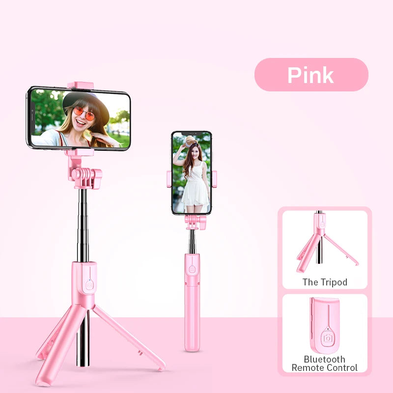 4 in 1 Wireless Bluetooth Compatible Selfie Stick LED Ring Light Extendable Handheld Monopod Live Tripod for iPhone 16 15 14 13