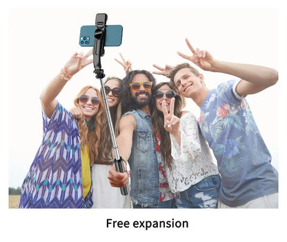 L13D Selfie Stick 1160mm with Wireless Bluetooth Double Fill Light Extended Tripod with Remote Shutter for Android IOS Cellphone