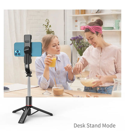 L13D Selfie Stick 1160mm with Wireless Bluetooth Double Fill Light Extended Tripod with Remote Shutter for Android IOS Cellphone