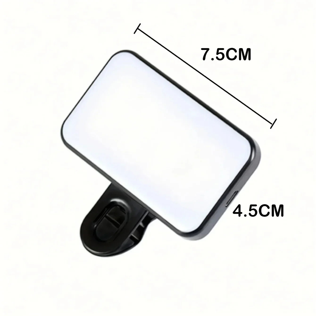 Mini Rechargeable Selfie Fill Light - 3 Color Modes, Adjustable Brightness, Clip-on LED Light for Mobile Phones & Computers