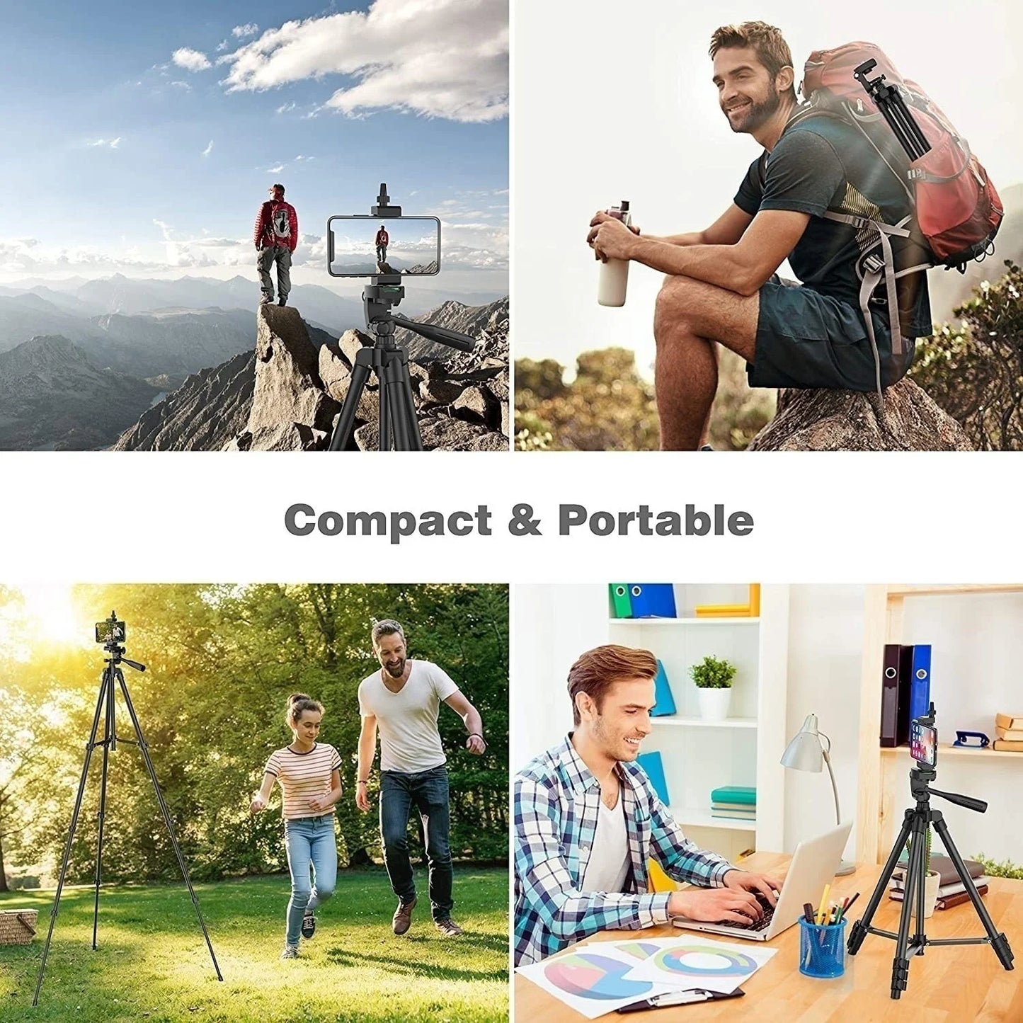 Tripod For Phone Camera Tripod Stand with Bluetooth Remote Phone Holder Lightweight Universal Photography For Xiaomi Huawei DSLR