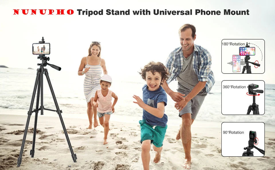 Tripod For Phone Camera Tripod Stand with Bluetooth Remote Phone Holder Lightweight Universal Photography For Xiaomi Huawei DSLR