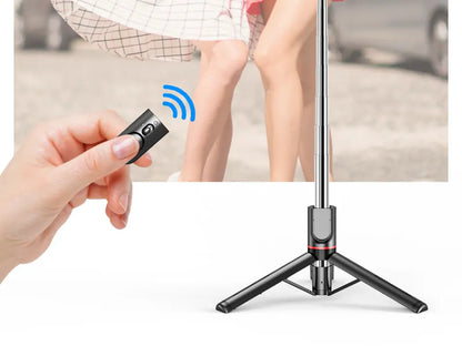 L13D Selfie Stick 1160mm with Wireless Bluetooth Double Fill Light Extended Tripod with Remote Shutter for Android IOS Cellphone